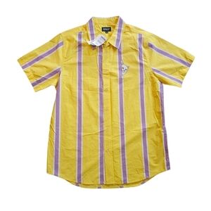RIP N DIP Peek a Nermal Yellow Purple Striped Men's Shirt XL